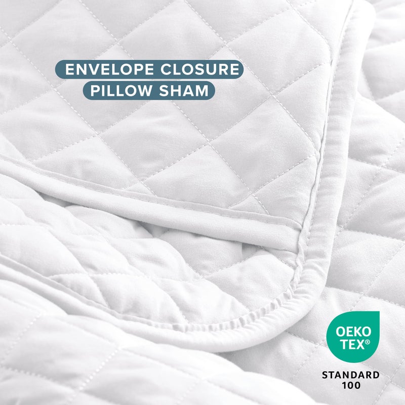 Bare Home Coverlet Set - Full/Queen - Lightweight Bed Decor - Comforter Alternative - All-Season Quilted Bedspread (Full/Queen, White) - Image 5